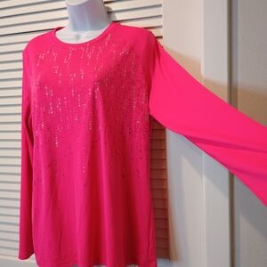 Champion Women's Dotted Accent Pink Top Size XL